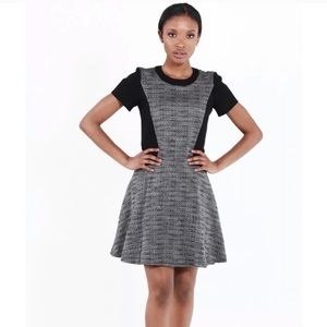Madewell Mixed Media Black Gray Knit Dress